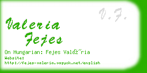 valeria fejes business card